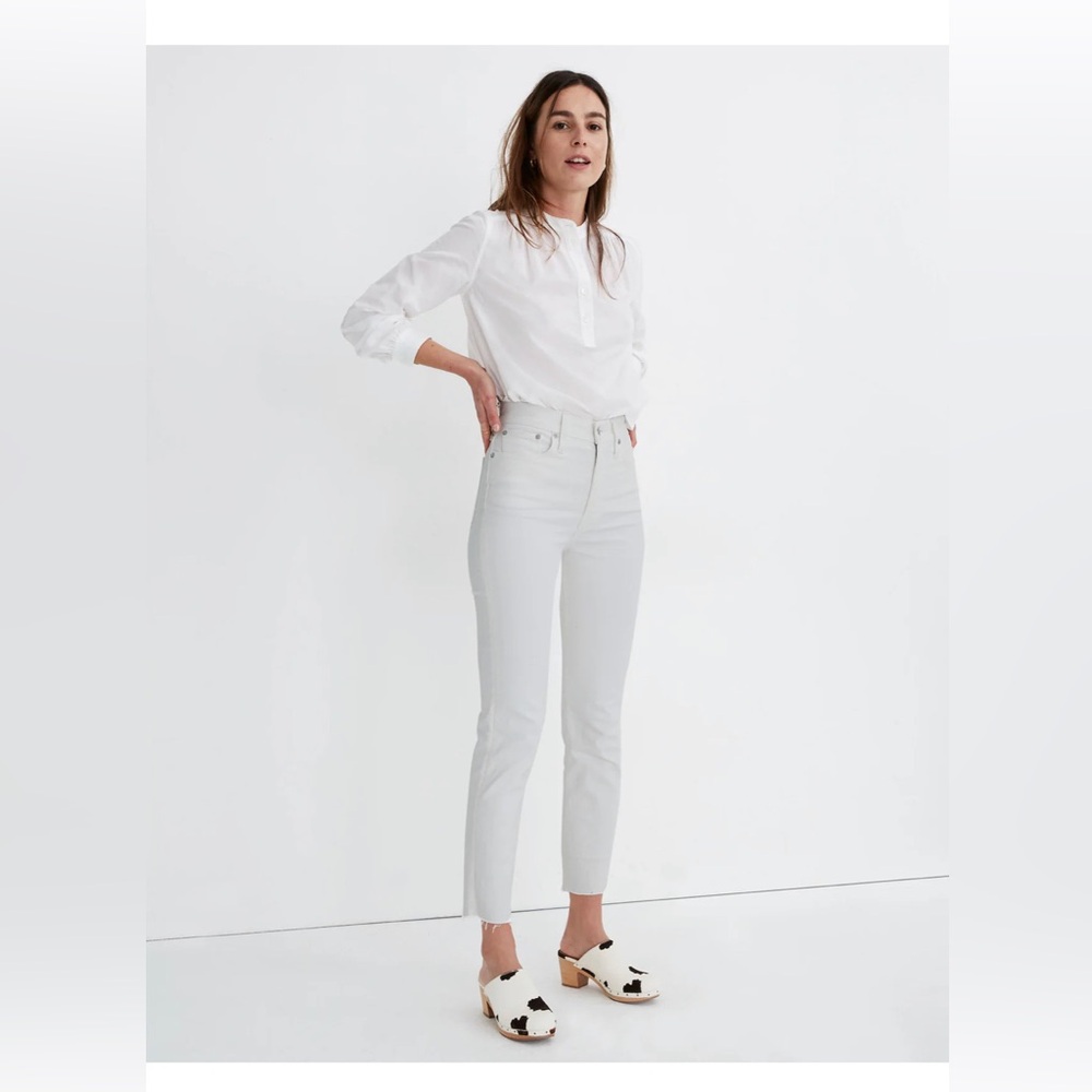 Madewell The Perfect Vintage Crop Jean Tile White size 28